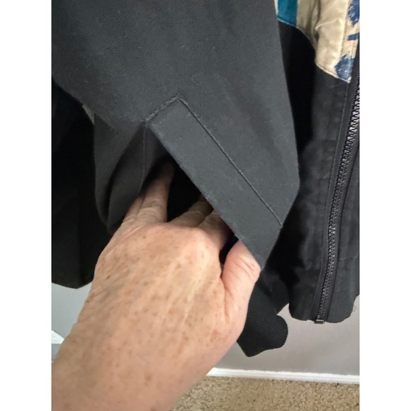 Vintage 90's Wrangler Mens Southwestern Aztec Bomber Jacket MED Black Geometric - Picture 5 of 7